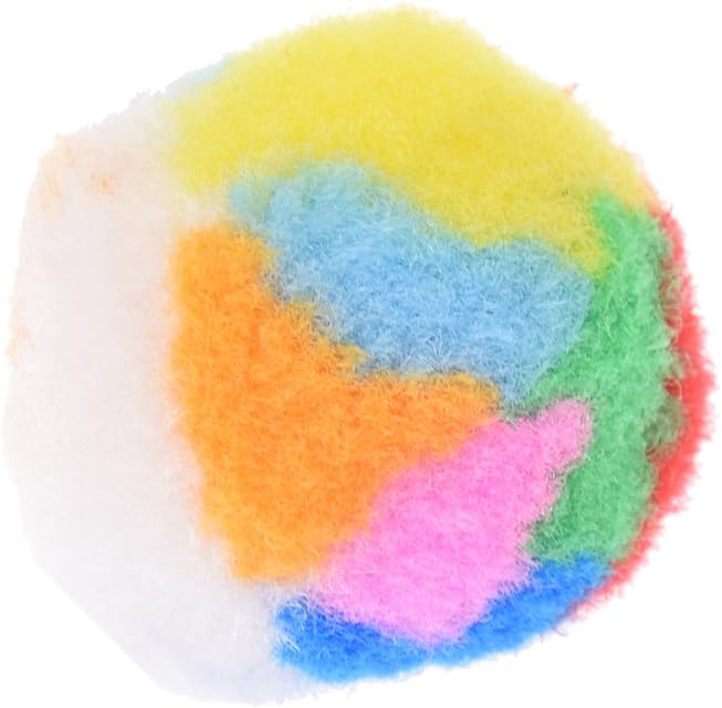10Pcs Small Assorted Color Kitty Yarn Puffs Cat Toys Cat Chase Balls 1.37" Diameter