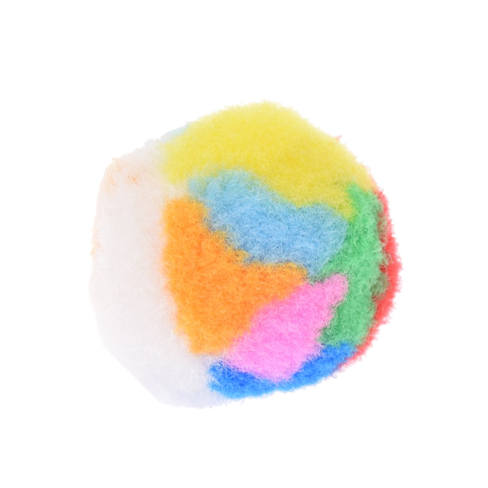 10Pcs Small Assorted Color Kitty Yarn Puffs Cat Toys Cat Chase Balls 1.37" Diameter
