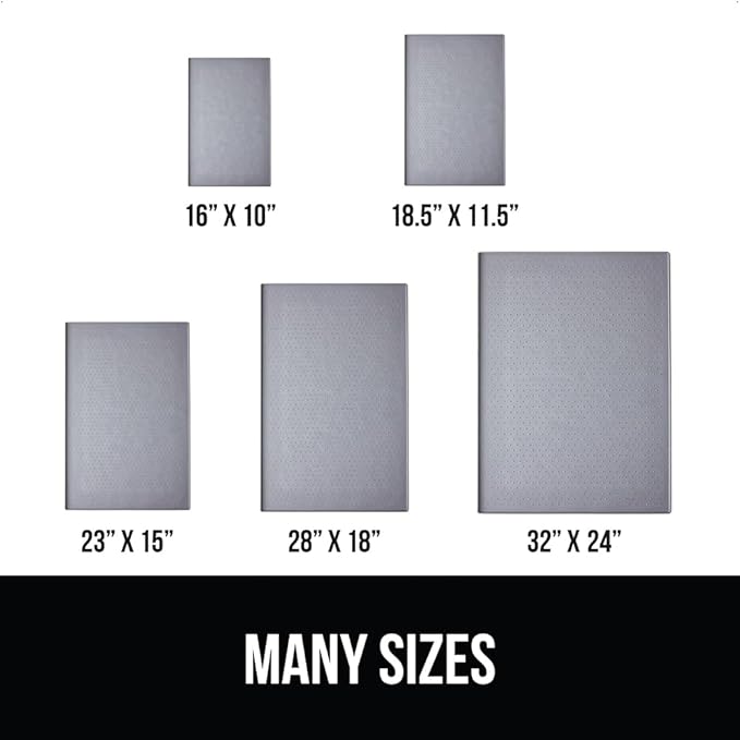 GORILLA GRIP 100% Waterproof Raised Edge BPA Free Silicone Pet Feeding Mat, Dog Cat Food Mats Contain Spills Protects Floors, Placemats for Cats and Dogs Water Bowl, Pets Accessories 32x24 Gray