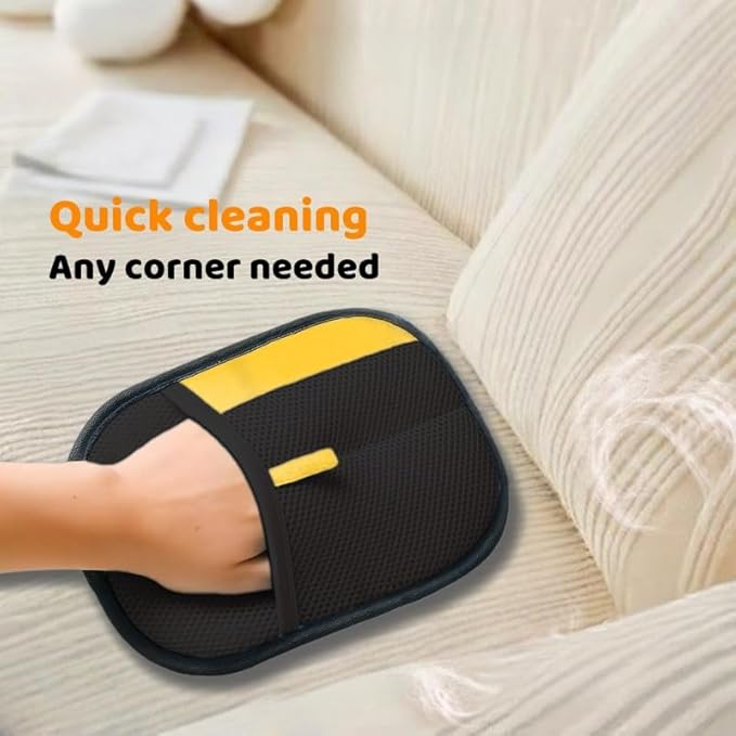 Upgraded pet Hair Removal Gloves, Reusable pet Hair Removal Gloves, 2 pcs cat Hair Removal Devices, Suitable for Clothes, Sofas, Carpets, car Seats. (2PCS Black)