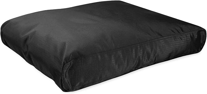 K9 Ballistics Tough Rectangle Pillow Large Dog Bed - Removable Cover, Washable, Durable & Water Resistant Dog Bed Made for Big Dogs 40"x34", Obsidian Black