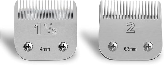 Professional Detachable Replacement Ceramic Blades set,compatible with oster Classic 76/Star-Teq/Power-Teq andi A*dis AGC,BDC,BGC,MBG Series Clippers (Size 1-1/2+Size 2)