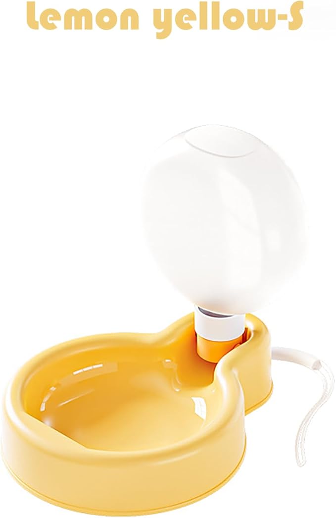 Foldable Pet Outdoor Camping Drinking Water Bottle Dog Cat Travel Portable Water Dispenser Small Large Capacity (Lemon Yellow, Small)