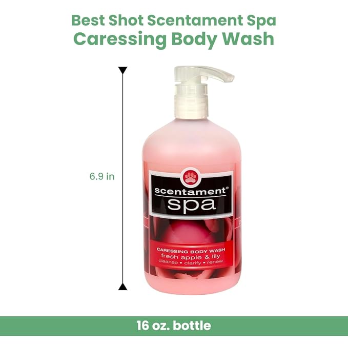 Best Shot Scentament Spa Caressing Body Wash, Fresh Apple Lily, 16 oz
