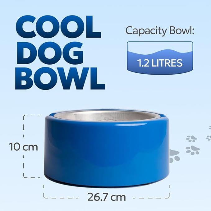 1.2L Cooling Dog Water Bowl – Plug-in Refrigerated Pet Bowl for Large, Medium, Small Dogs – Non-Slip Base, Dishwasher Safe, Keeps Water Cold for Summer Hydration (Yellow)