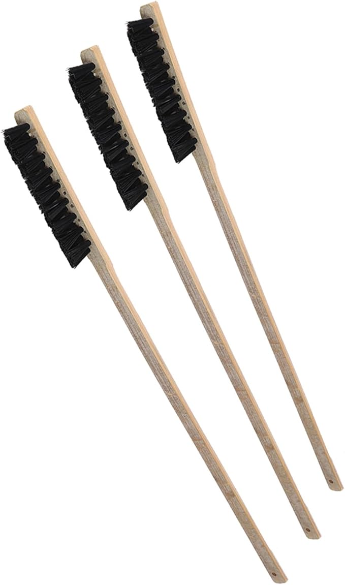 3pcs Bird Cage Cleaner Brush, Wooden Birdcage Brush, Long Handle Bird Cage Brush Suitable for Cleaning The Bird Cage and Grooves or Narrow Gaps