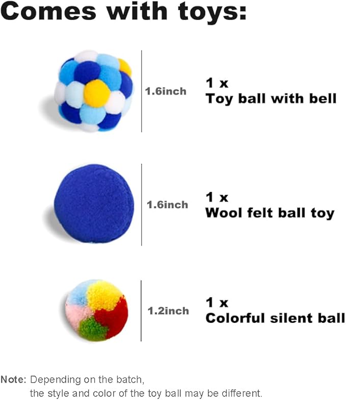 Large Cat Tunnel Bed for Indoor Cats with 3 Toys, Scratch Resistant Donut Cat Bed, Up to 30 Lbs (L 24x24x11, Blue)