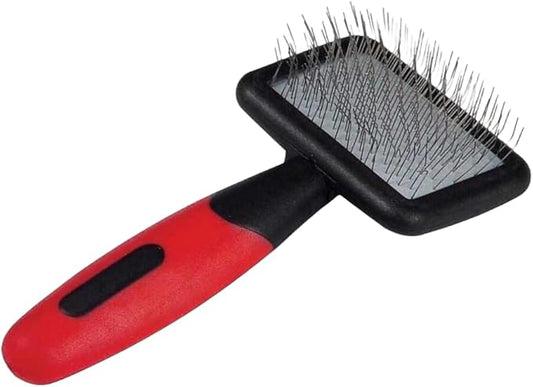 Ryan's Pet Supplies Paw Brothers Soft Pin Flat Slicker Brush for Dogs, Professional Grade, Stainless Steel Pins, Flexible Head, Comfort Grip, Mini, 4.75" x 2.25" x 1.5"