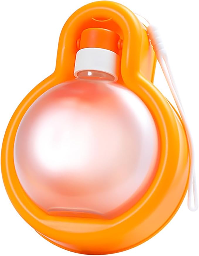 Foldable Pet Outdoor Camping Drinking Water Bottle Dog Cat Travel Portable Water Dispenser Small Large Capacity (Sunset Orange, Large)