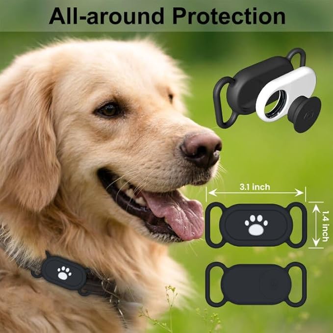 for Samsung Galaxy SmartTag2 Dog Collar Holder, 2 Pack Waterproof Anti-Lost Silicone Case for Galaxy Smart Tag 2 for Pet Dog Cat Collars (Black/Olive Green)
