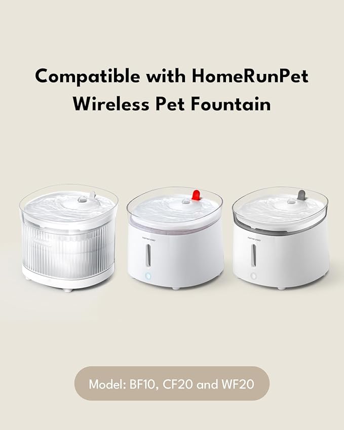 Homerunpet Pet Fountain Filters Replacement for Wireless Pumps Cat Water Fountain Dog Water Dispenser WF20/CF20/BF10