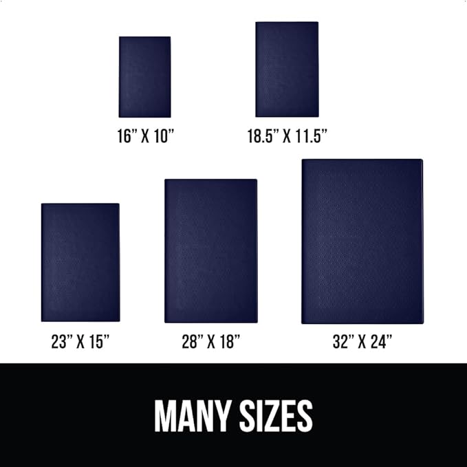 GORILLA GRIP 100% Waterproof Raised Edge BPA Free Silicone Pet Feeding Mat, Dog Cat Food Mats Contain Spills Protects Floors, Placemats for Cats and Dogs Water Bowl, Pets Accessories 28x18 Navy