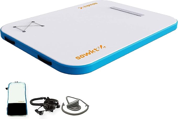 Inflatable Floating Dock for Lakes - (6' x 8’ and Dog Dock) - Large Floating Platform Lake Mat - Dog Water Ramp - Deck Floating Pad for Boats