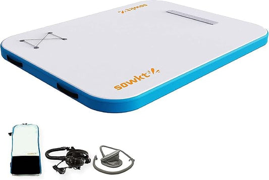 Inflatable Floating Dock for Lakes - (6' x 8’ and Dog Dock) - Large Floating Platform Lake Mat - Dog Water Ramp - Deck Floating Pad for Boats