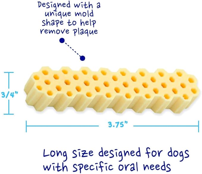 KI-You Mongolian Yogurt for Dogs – Soft Honeycomb Shape for Advanced Dental Care, Probiotic & Prebiotic Rich for Gut Health, for Sensitive Gums (Chew - Long Type)