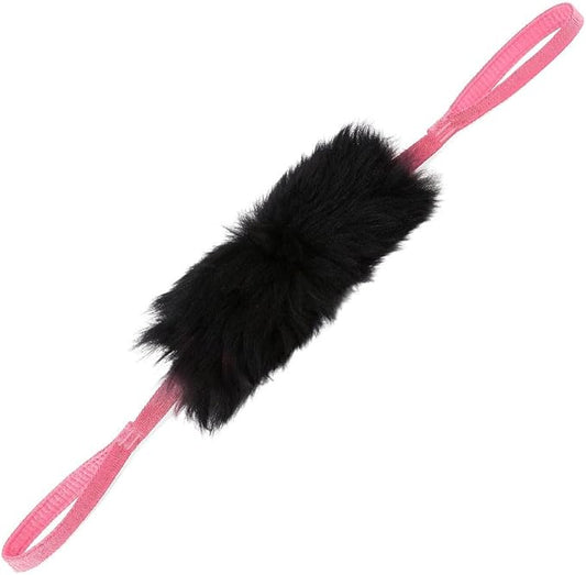 HOWGO Dog Bite Tug Toy with 2 Strong Handles - Made of Natural Sheepskin - Perfect for Tug of War, Fetch & Puppy Training - Ideal for Medium to Large Breeds (Pink)