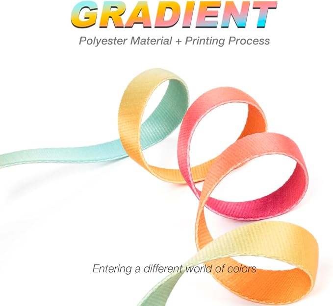 TSPRO Hands Free Dog Leash for Medium to Large Dogs, Adjustable Durable Leash with Comfortable Safety Padded Handle, Heavy Duty Metal Clasp for Walking, Running (Orange - Red - Cyan Gradient)