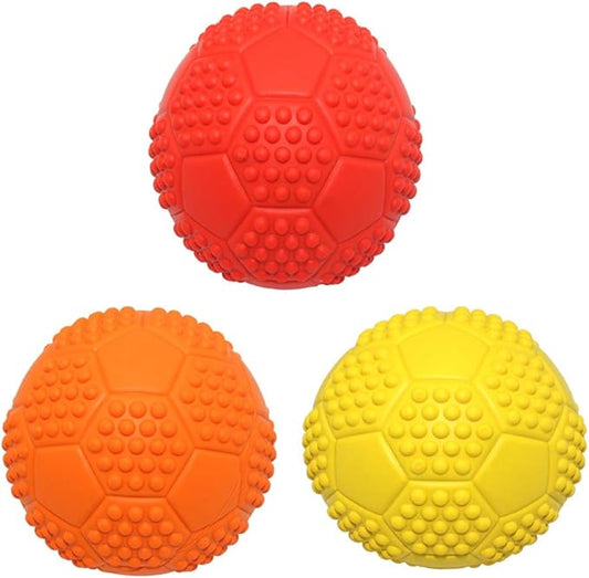 Squeaky Dog Toys, Non-Toxic Rubber Play Balls - Interactive & Training Chew Toys for Puppies & Small/Medium Dogs (7cm/2.75in Pack of 3)