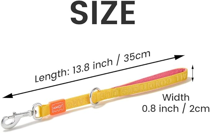 HOWGO Short Dog Leash - Aviation Aluminum Hook Lightweight Padded Handles Rope Traffic Leashes for Large Dogs,No Tangle Dog Leash Coupler,Black