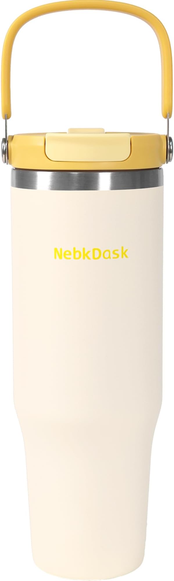 Insulated Stainless Steel Bottle with 2-in-1 Straw and Spout Lid Water Bottle Keep Cold 24H, Leak-Proof, Fits in Car Cup Holder, Travel, and School（off-White）