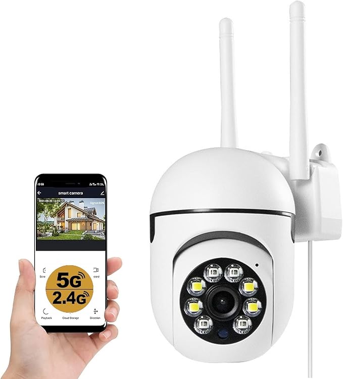 Security Cameras,2.4GHz & 5G WiFi Cameras Home Security,1080P Dome Surveillance Cameras 360° View,Waterproof Security Camera with Motion Detection,2-Way Audio (1PC) 178x102x69mm/7x4x2.7inch