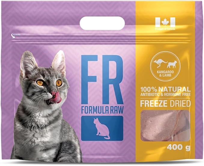 Freeze-Dried Raw Cat Food - Kangaroo & Lamb Formula, High Protein, Grain-Free, Whole Ingredients, No Additives, Meal Mixer or Topper - Supports Healthy Digestion, Coat, and Joints