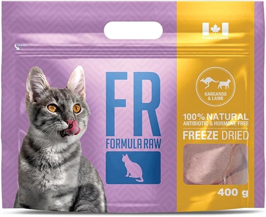 Freeze-Dried Raw Cat Food - Kangaroo & Lamb Formula, High Protein, Grain-Free, Whole Ingredients, No Additives, Meal Mixer or Topper - Supports Healthy Digestion, Coat, and Joints