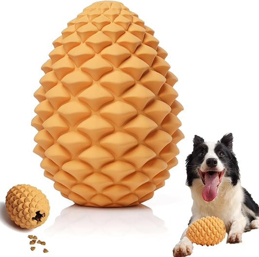 Pine Cone Tough Dog Toys, Puzzle Toys for Dogs, Dog Chew Toys with Interactive Dog Treat Dispenser, Dog Toy to Keep Them Busy for Medium Large Dogs, Enrichment Dogs Gifts