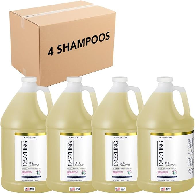 Bobbi Panter Dog Shampoo - Made in USA - All Natural Formula for Deep Nourishing and Cleasing - Concentrated 20:1 for Professional Groomers - Light Chamomile Scent, 13 Oz (Case of 12)
