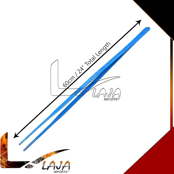 (Huge Jumbo Aquarium Aqua Tweezers) Thumb Dressing Forceps Serrated 24" Long Blue Coated for Educational Use