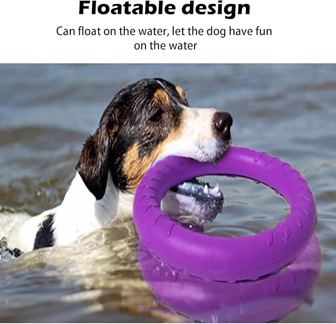 Dog Indestructible Durable Floating Flying Disc Dog Ring Chew Toys for Pool Swimming,Throwing,Catching,Grabbing Pitch Toss Outdoor Playing,Chewers