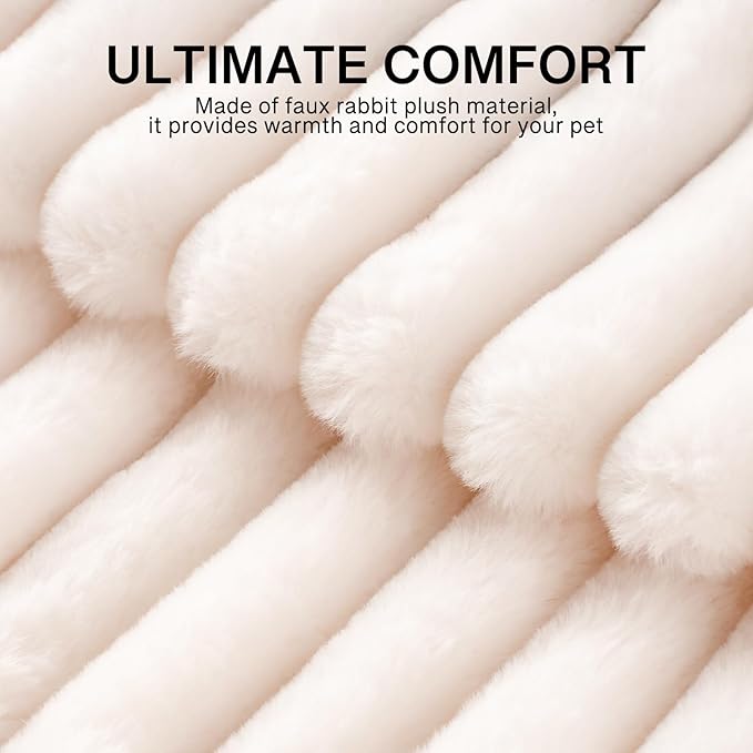 MEWOOFUN Cat Beds for Indoor Cats, Washable Dog Bed for Small Dogs, Round Pet Bed for Puppy and Kitten with Anti-Slip Bottom (Beige, 20"x20"x8")