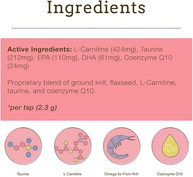 Herbsmith Taurine Boost - Cardiac and Heart Support for Dogs and Cats - Taurine Supplement for Dog and Cat Heart Health – with CoQ10, Taurine and L-Carnitine for Dogs - 75g