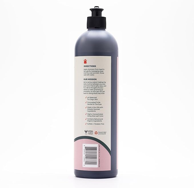 Pets - Deep Cleaning Shampoudle, 16oz, Moisturizing and Gentle All Natural pet Shampoo with Activated Charcoal, Lemongrass, Cedarwood, Pine, and Oatmeal