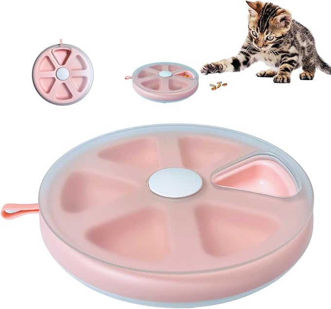 Interactvie Cat Treat Toys, Food Puzzle, Maze Feeder Toys for Indoor Cats and Kittens (Pink)