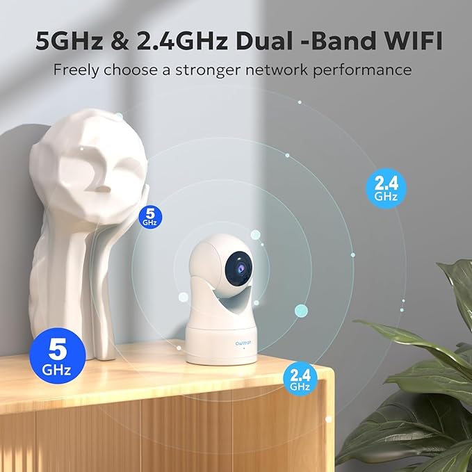 owltron Indoor Security Camera 5MP, 5GHz/2.4G WiFi Camera with IR Night Vision, Smart Home Security Cam with Motion Detection/Two Way Talk