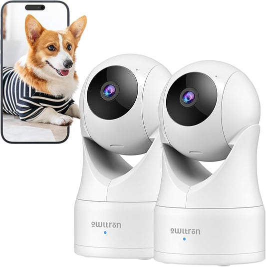 owltron Indoor Security Camera 2K, 360° Cameras for Home Security with Motion Detection, 2.4G WiFi for Pet/Baby/Nanny Cam with Night Vision, Siren Alarm & 2-Way Audio, Compatible with Alexa