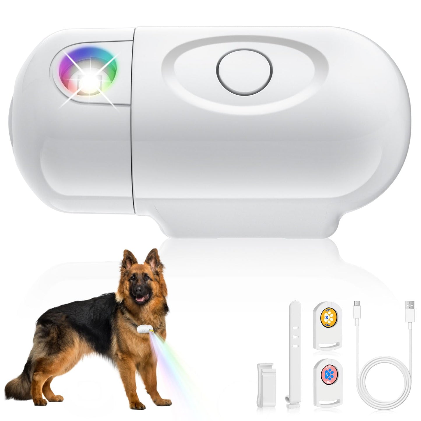 HooBnas Dog Light for Night Walking, 2 Modes Dog Collar Projector Lamp, USB Rechargeable Collar Light for Nighttime Clip on or Wearable for Walking, Running, Camping, Cycling