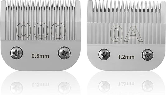 Professional Detachable Replacement Ceramic Blades set,compatible with oster Classic 76/Star-Teq/Power-Teq andi A*dis AGC,BDC,BGC,MBG Series Clippers (size 000+0A)