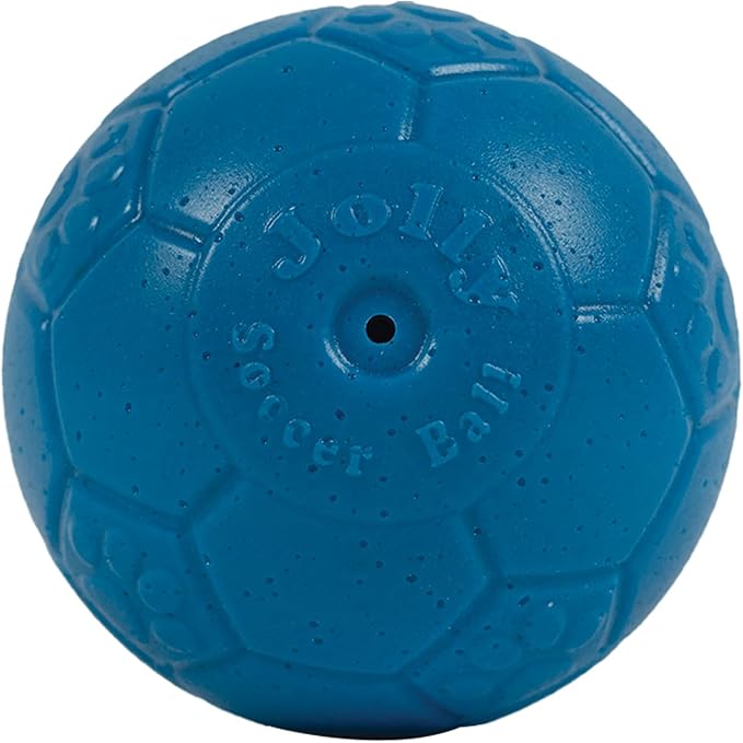 Jolly Pets Mini Jolly Soccer Ball; Floating-Bouncing Dog Toy; 4" Ocean Blue
