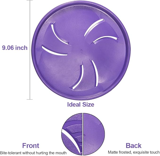 Indestructible Flying Disc, Interactive Dog Toy - Soft, Lightweight Fetch Toy for Medium Large Dogs - Floats in Water & Safe on Teeth, 9 inch (Large, Purple)