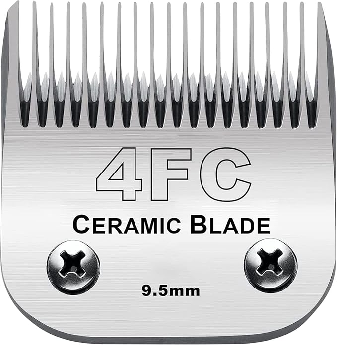 Audoc 4FC Blade Detachable Pet Clipper Replacement Blades, Ceramic and Stainless Steel, Compatible with Andis, Oster, and Wahl Clippers