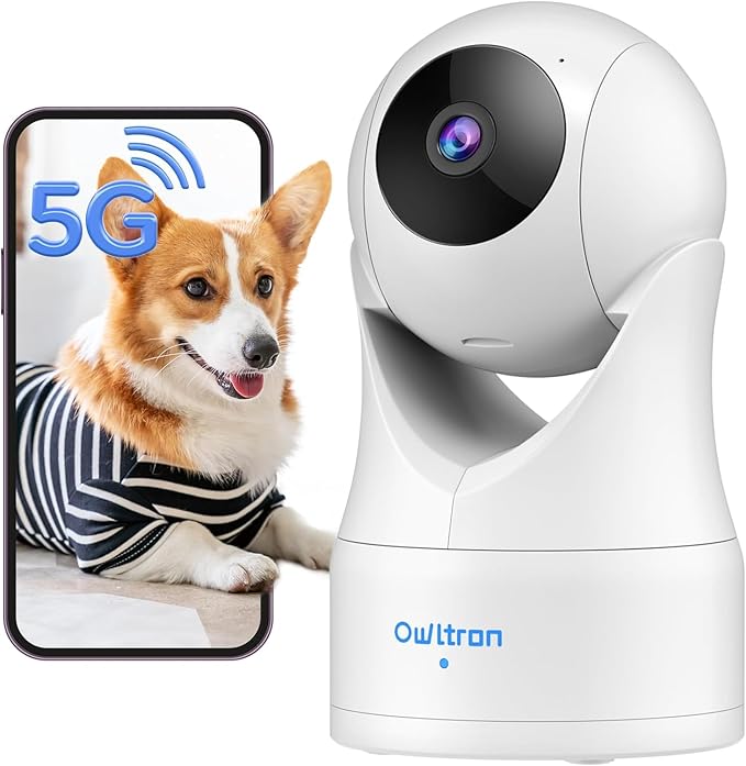 owltron Indoor Security Camera 5MP, 5GHz/2.4G WiFi Camera with IR Night Vision, Smart Home Security Cam with Motion Detection/Two Way Talk