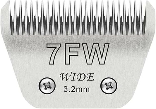Wide Blades for Dog Grooming Blades Compatible with Andis Dog Clippers,7FW Dog Clipper Blades Compatible with Oster A5,Wahl km10 Dog Clippers for Horse Dog Cat Animals,Stainless-Steel Blade Sharp