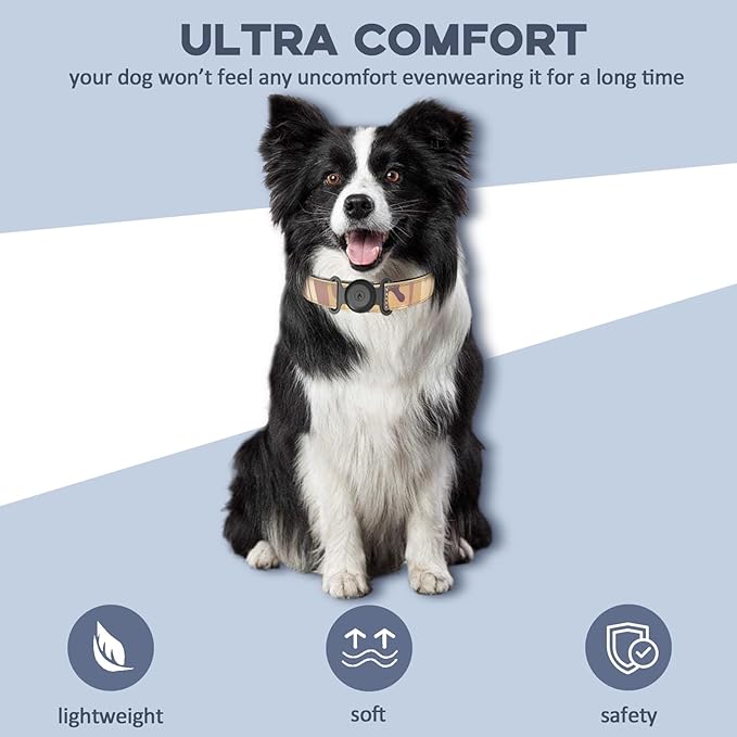 GPS Tracker for Dogs, Mini GPS Cat Tracker, IPX8 Waterproof GPS Tracker for Cats with Holder, No Monthly Fee, Work with Apple Find My(iOS Only), Smart Trackers for Dogs Finder Trackers Pets(Black)