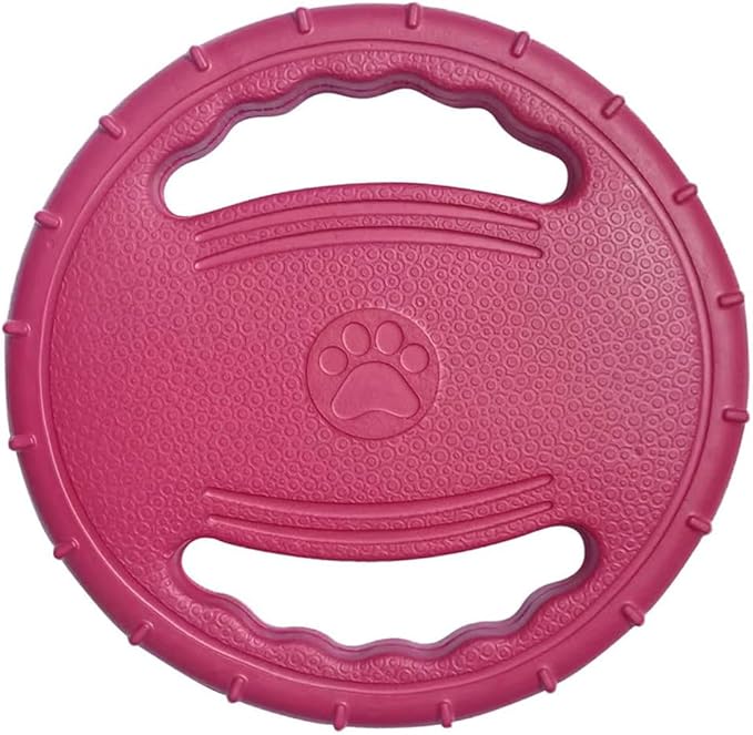 1 Pack Dog Soft Flying Discs Interactive Training Toys, EVA Material Lightweight Pet Supplies, Floats in Water, Great for Beach and Pool (Magenta)