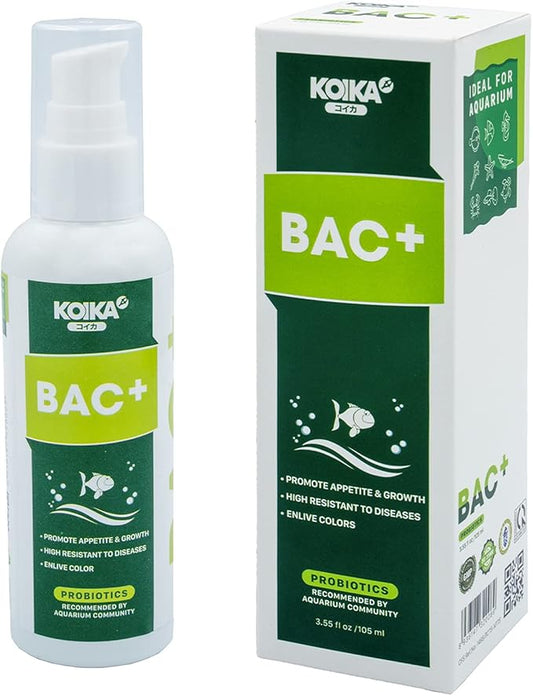 KOIKA BAC+ Aquarium Probiotics, Immunity Boosting, Disease Resistance & Improve The Digestive System (BAC+,105ml)