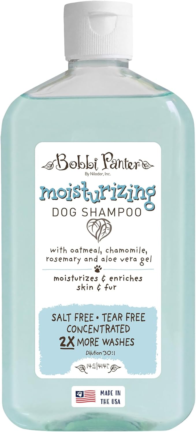 Bobbi Panter Moisturizing Dog Shampoo, Moisturizes and Enriches Dogs Skin & Fur, Soft Sea Air Fragrance, Concentrated 30:1, Made in The USA, 14 oz.