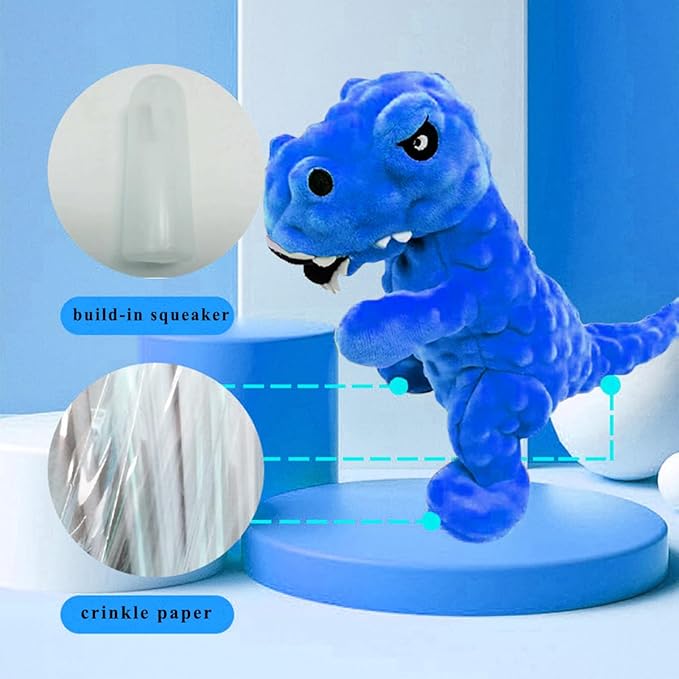 LWBMG Squeaky Dog Toys Stuffed Dog Toys Cute Dinosaur Plush Dog Toy with Crinkle Paper Durable Dog Chew Toys for Small, Middle and Large Dogs