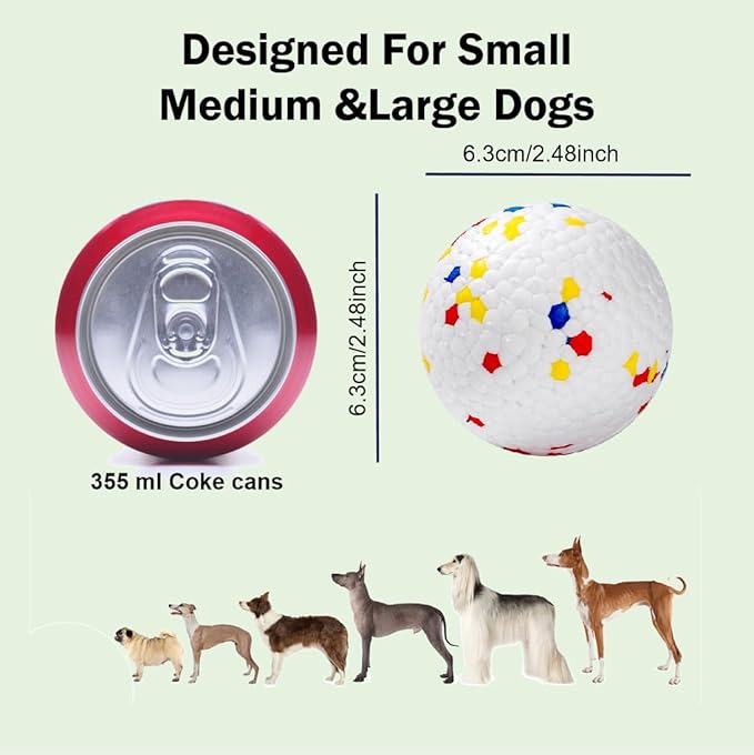 Indestructible Dog Balls for Aggressive Chewers: Interactive Pet Toys, Solid-Colored, Durable, Bouncy, and Water Toy Fetch Balls, Herding and Jolly Ball for Dogs